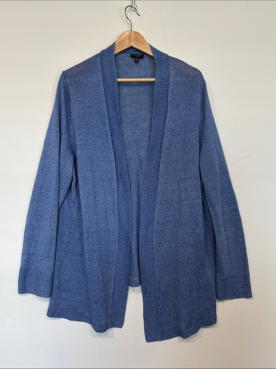 Talbots Sweaters - Talbots Linen Open Cardigan in Blue Size 3X